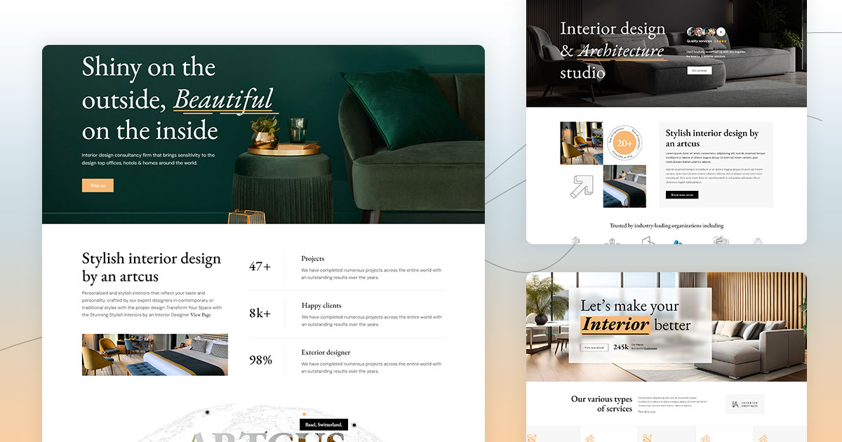 artcus wordpress theme connstruction business website interior work interior design