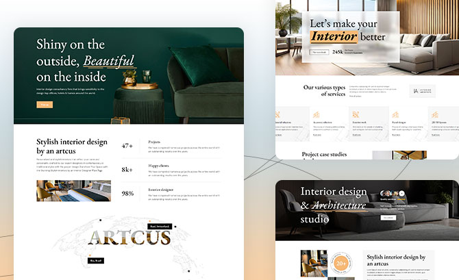 Interior Designer & Architecture, development company, WordPress theme